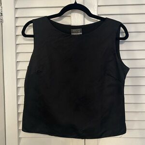 Vintage Lafayette 148 New York Black Boat Neck Tank - 100% Silk